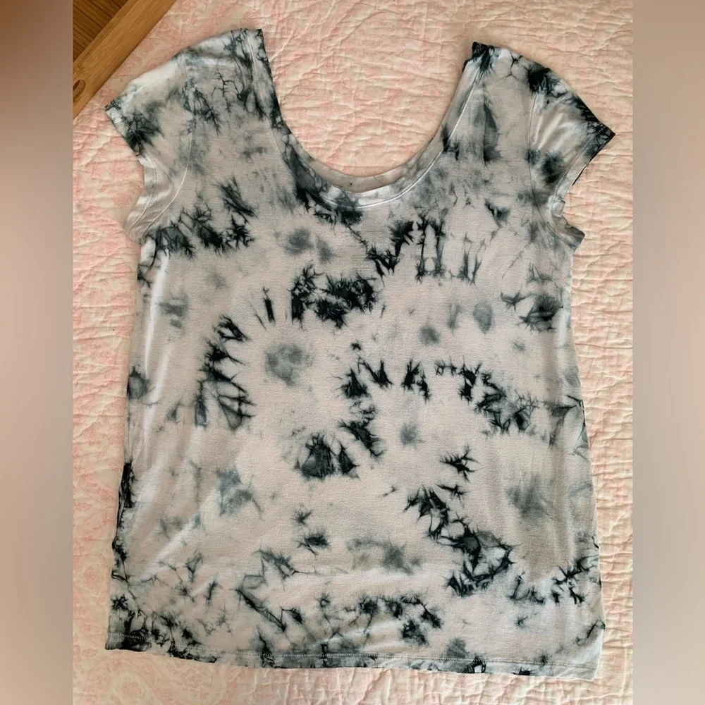 American Eagle AEO Soft & Sexy T-Shirt Short Sleeve Tie Dye Blue White Women’s L - Picture 3 of 12